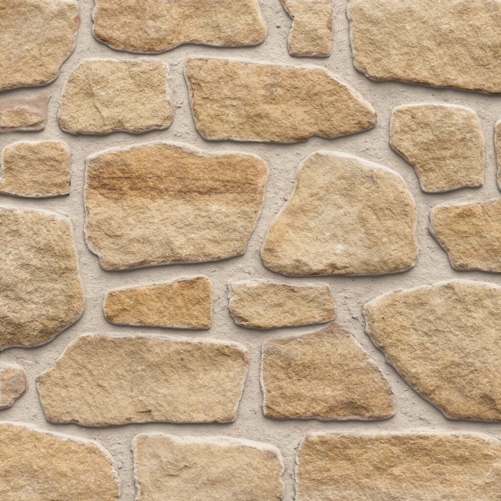 Yorkstone rubble walling