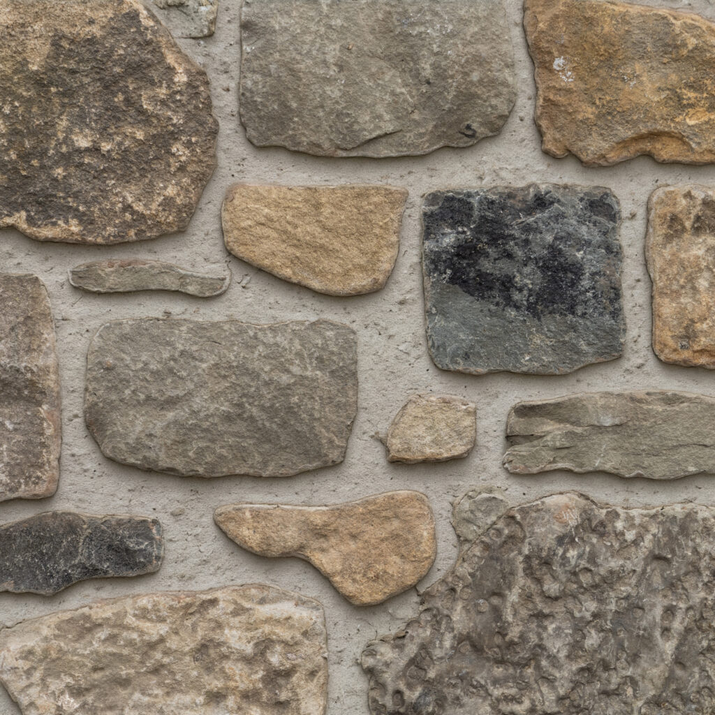 Reclaimed Yorkstone Walling in a random pattern