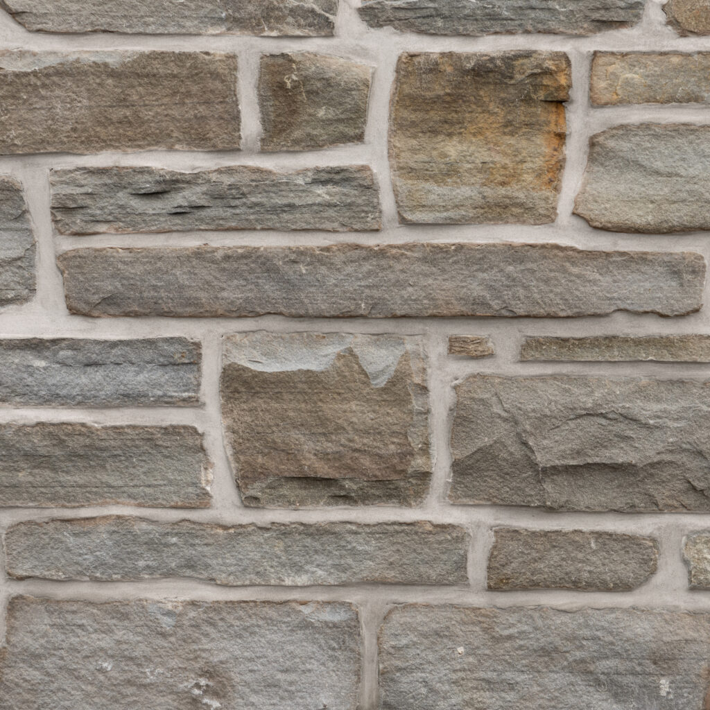 Natural grey Yorkstone random walling